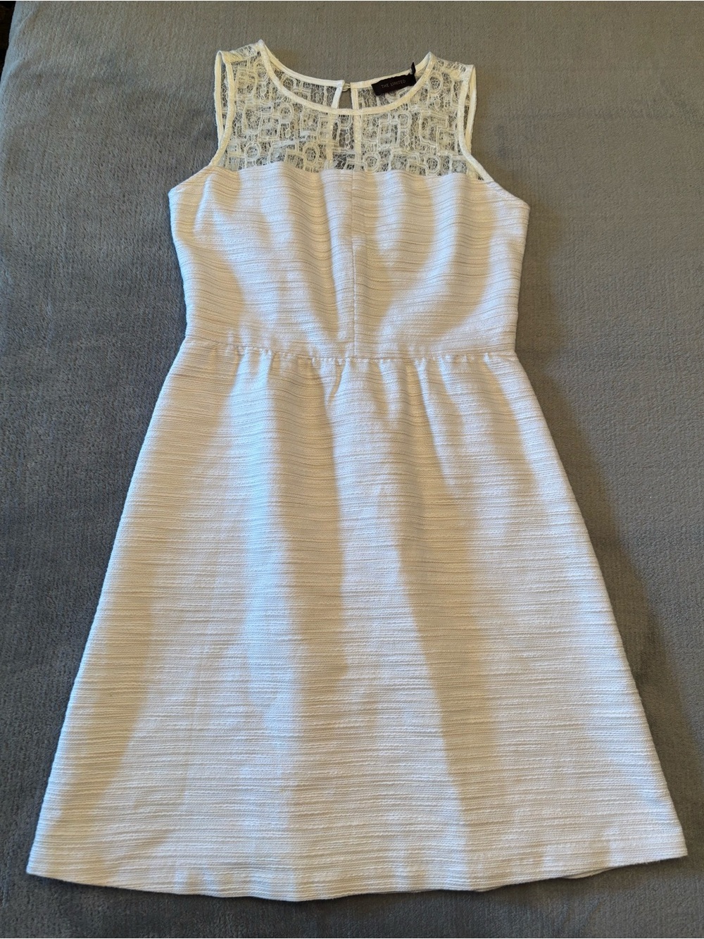 The Limited Cream Lace Yoke A-Line Dress
